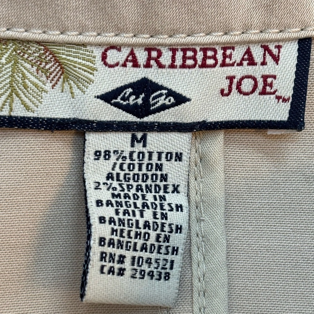Caribbean Joe Cotton Classic Casual Beige Blazer Jacket With Pockets Size M - Picture 6 of 7